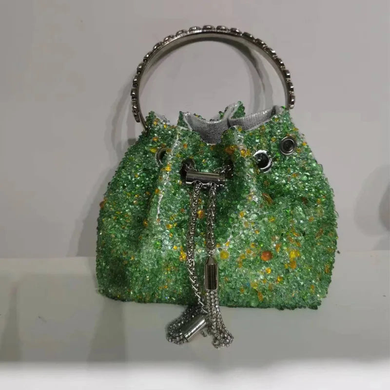 Luxury Designer Colorful Stones Evening Clutch Bag