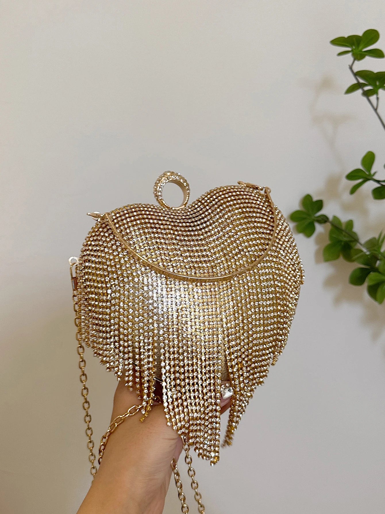 Partywear Handmade Diamond Heart Handbag