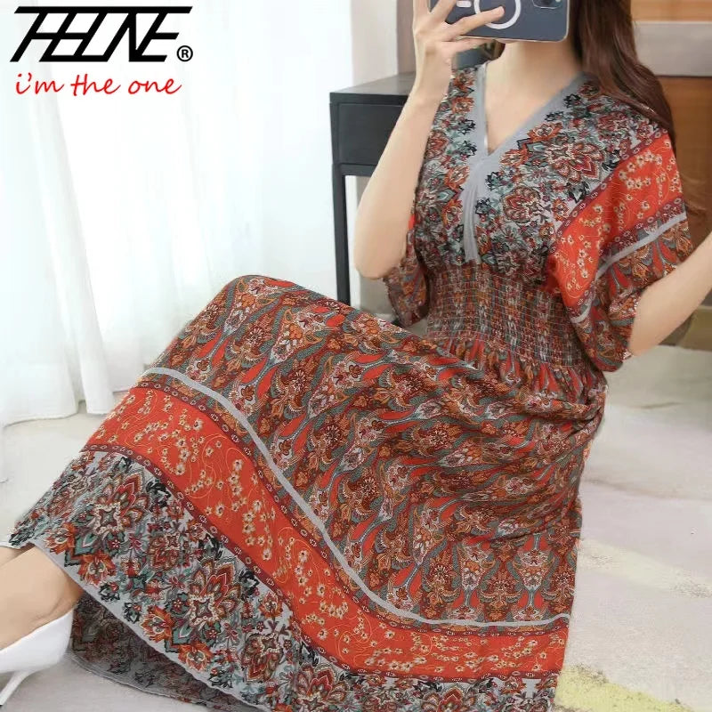 Maxi Long Print Indian Bohemian Dress