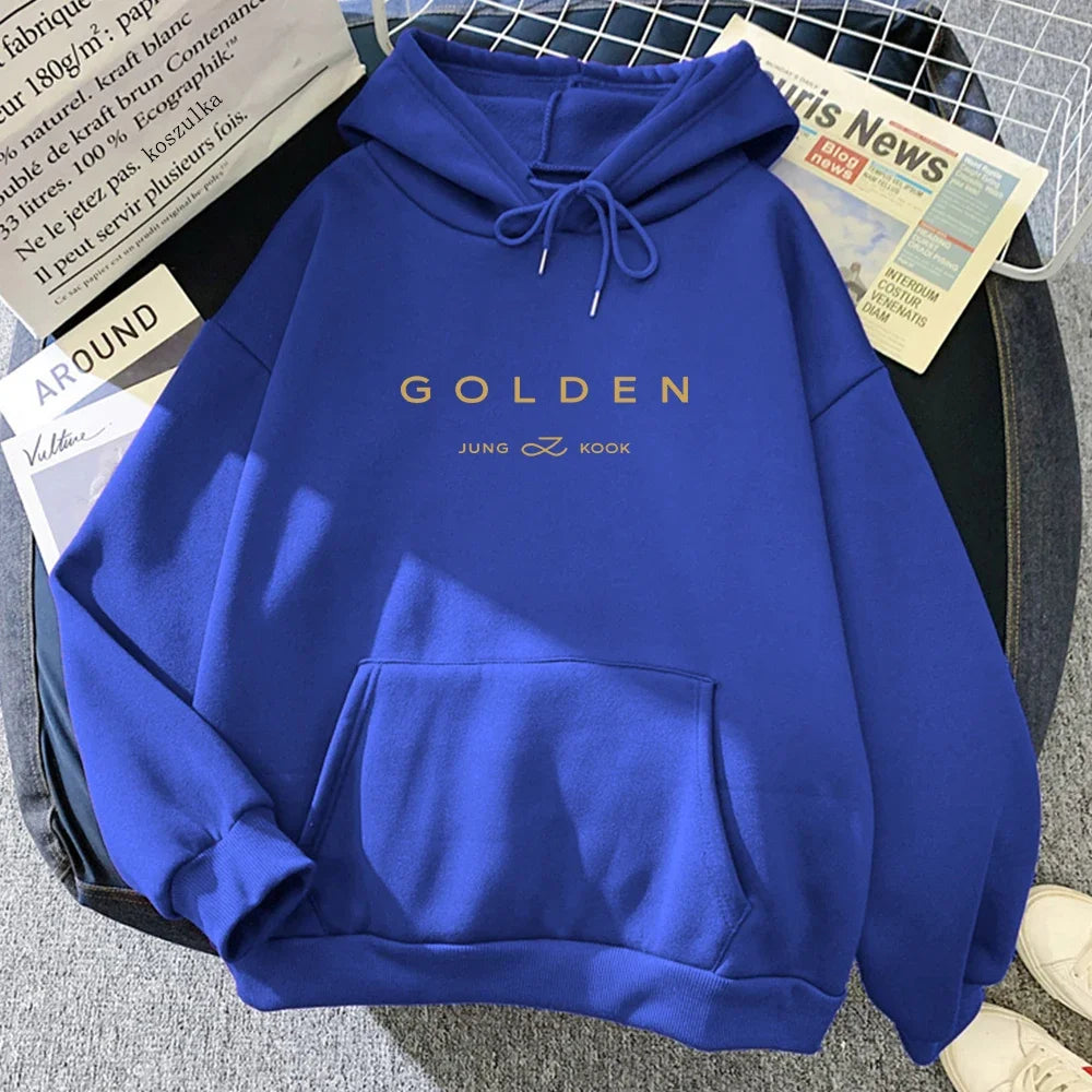 Letter Print Golden Pullovers Sweatshirts