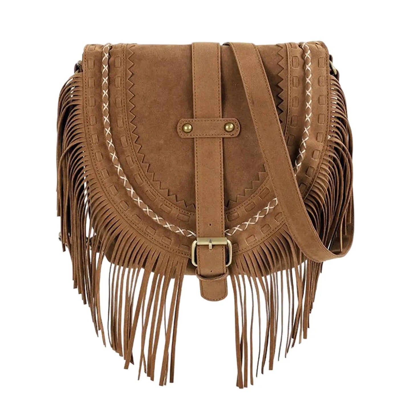 Handmade Faux Suede Tassel Women's Shoulder Crossbody Bag
