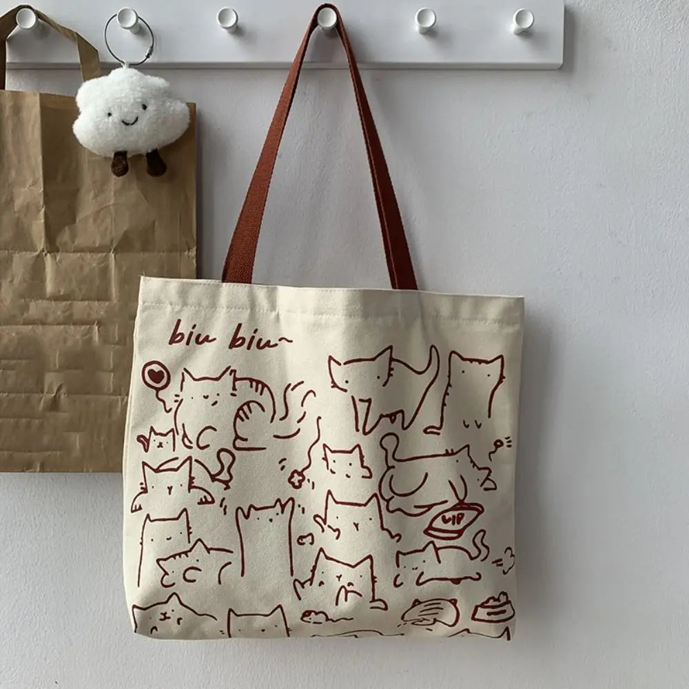 New Lazy Design Print Tote Bag