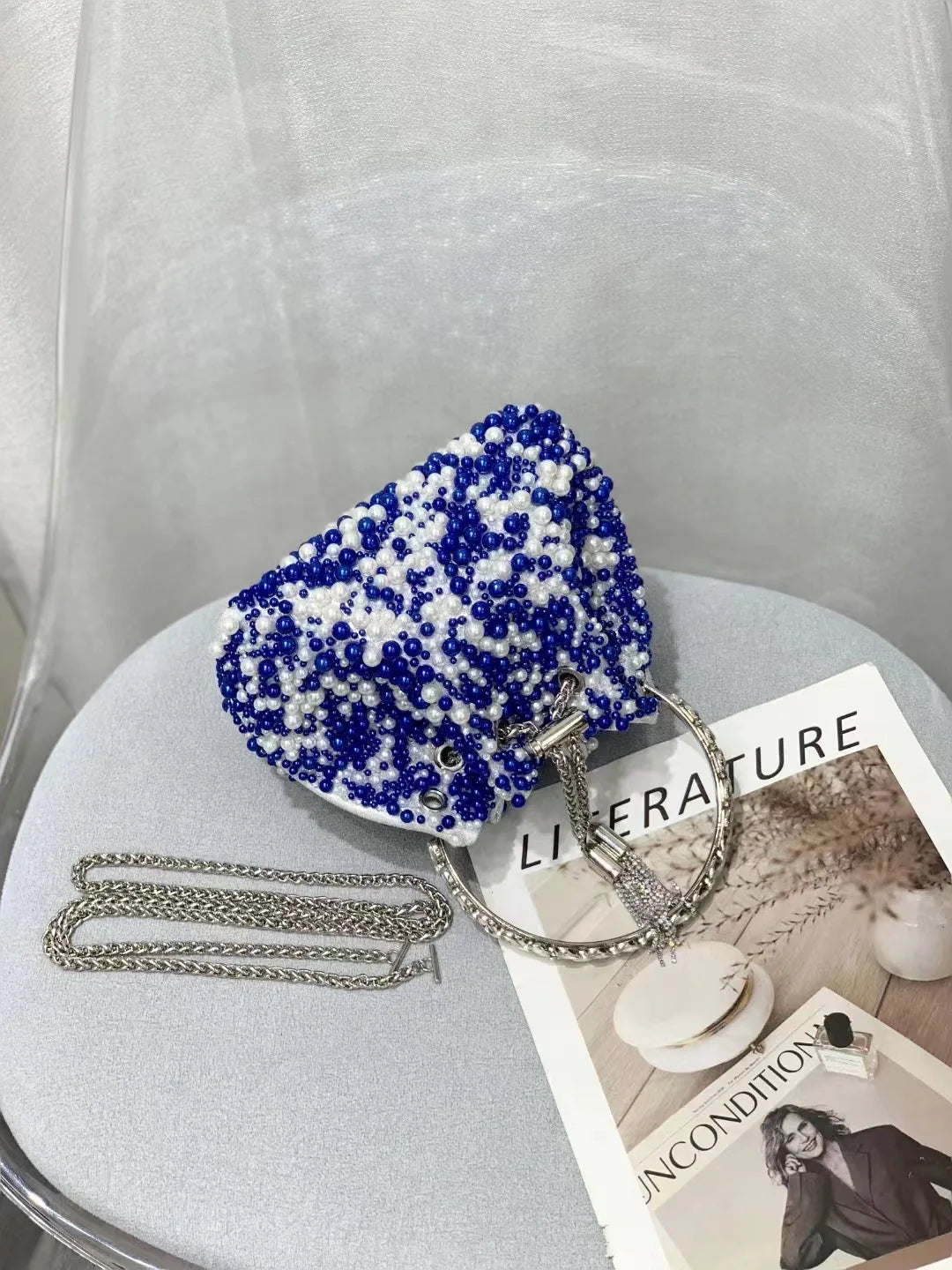 Luxury Designer Colorful Stones Evening Clutch Bag