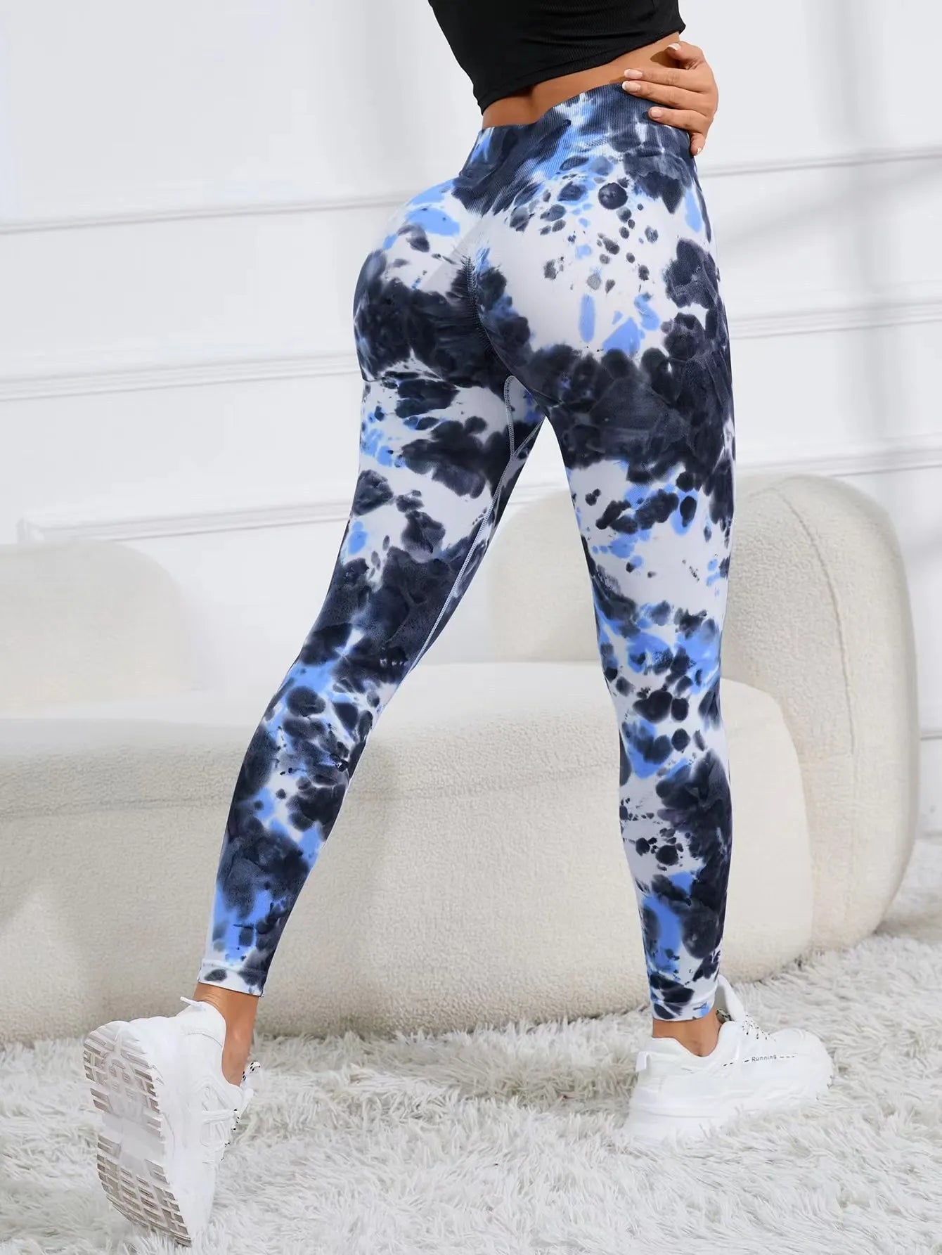 3D Print Tie Dye Sports Seamless  Leggings