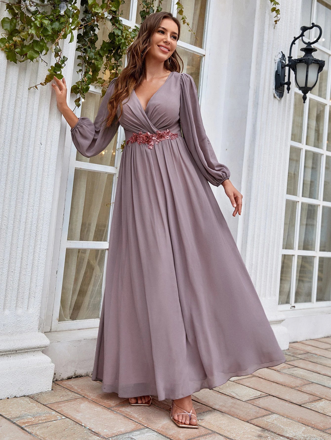 Extra long chiffon Evening gown