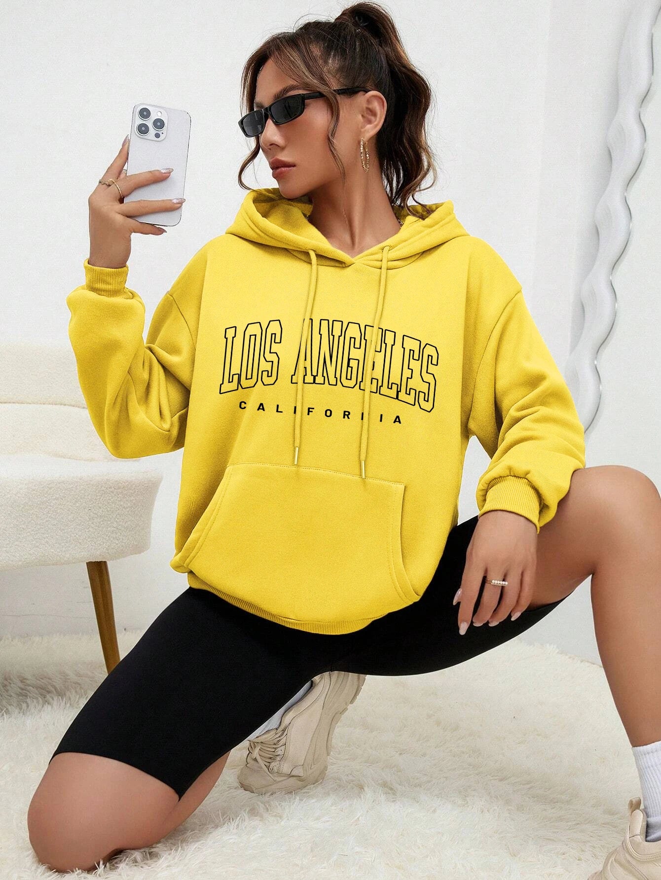 Los Angeles Art Letter Design Women Streetwear