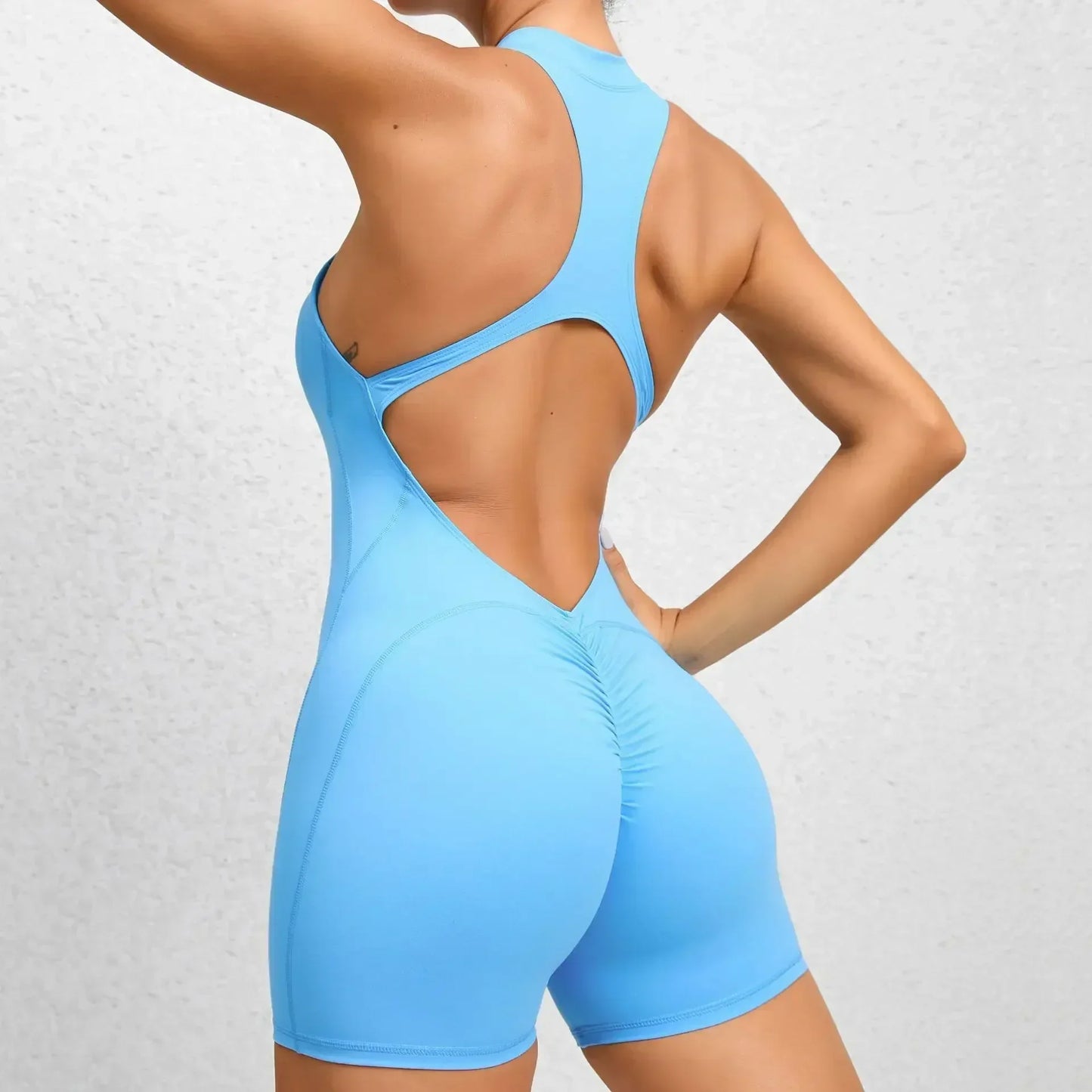 ne Piece Gym Outfit Sleeveless Zipper Romper