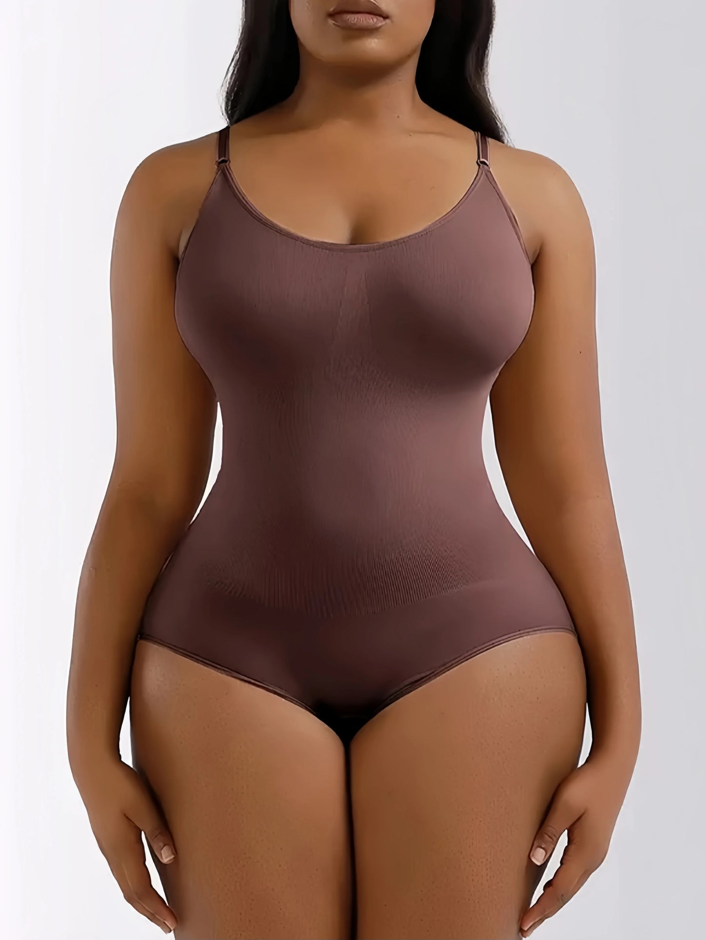 V Neck Spaghetti Strap Compression Bodysuit