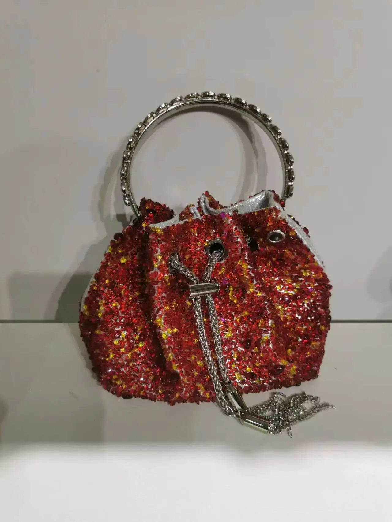 Luxury Designer Colorful Stones Evening Clutch Bag