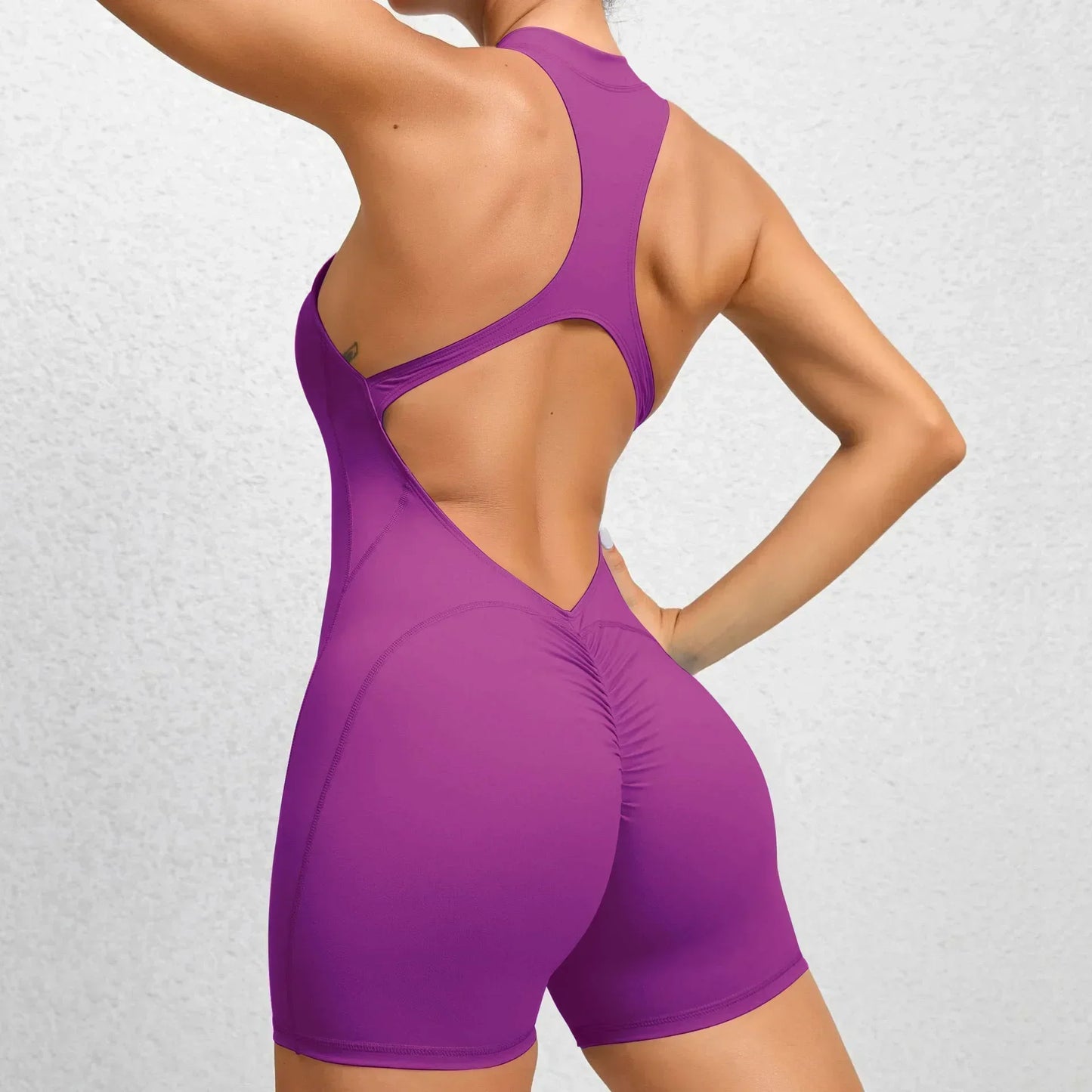 ne Piece Gym Outfit Sleeveless Zipper Romper
