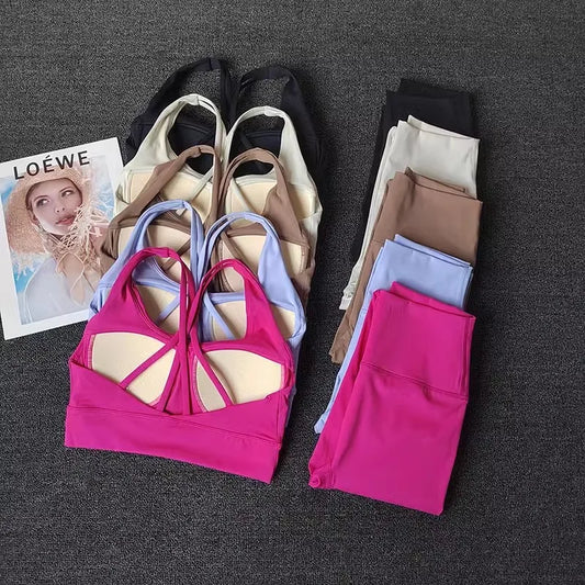 Women Yoga Set 2pcs Sport Suit Gym wear Bra Set