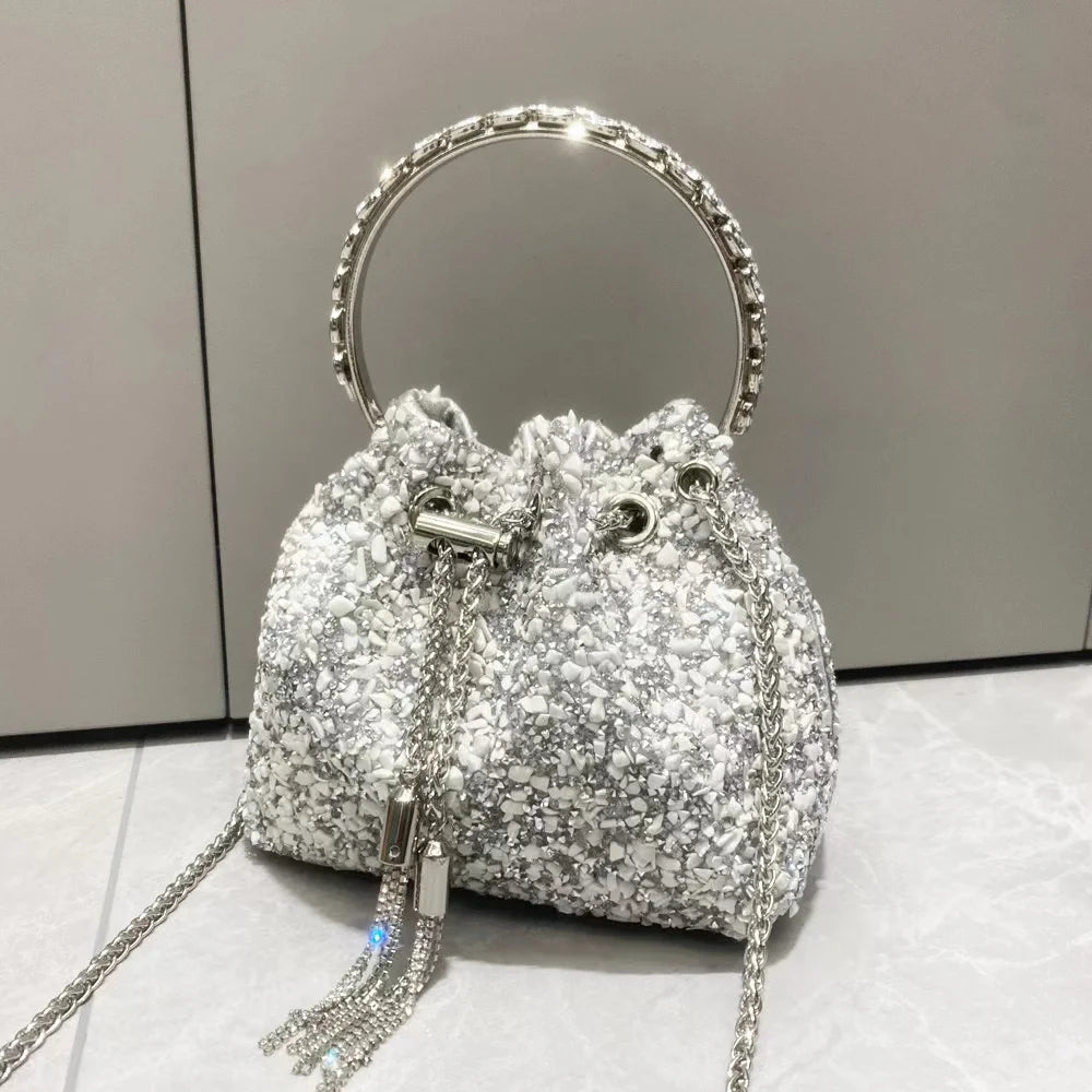 Luxury Designer Colorful Stones Evening Clutch Bag