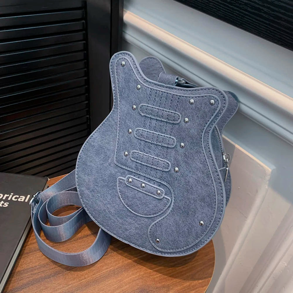 Luxury Designer Guitar Shaped Leather Crossbody Bag