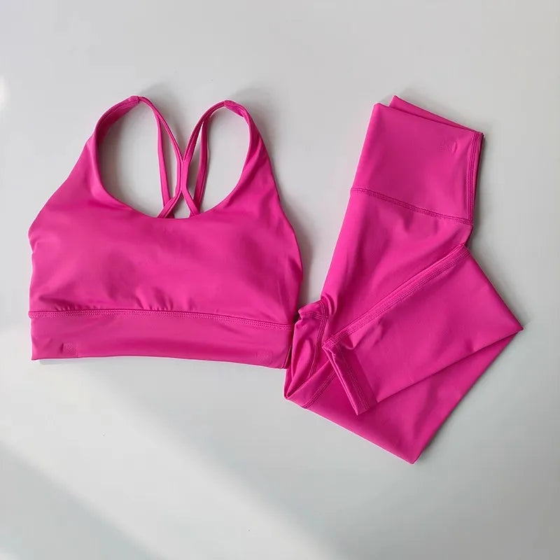Women Yoga Set 2pcs Sport Suit Gym wear Bra Set