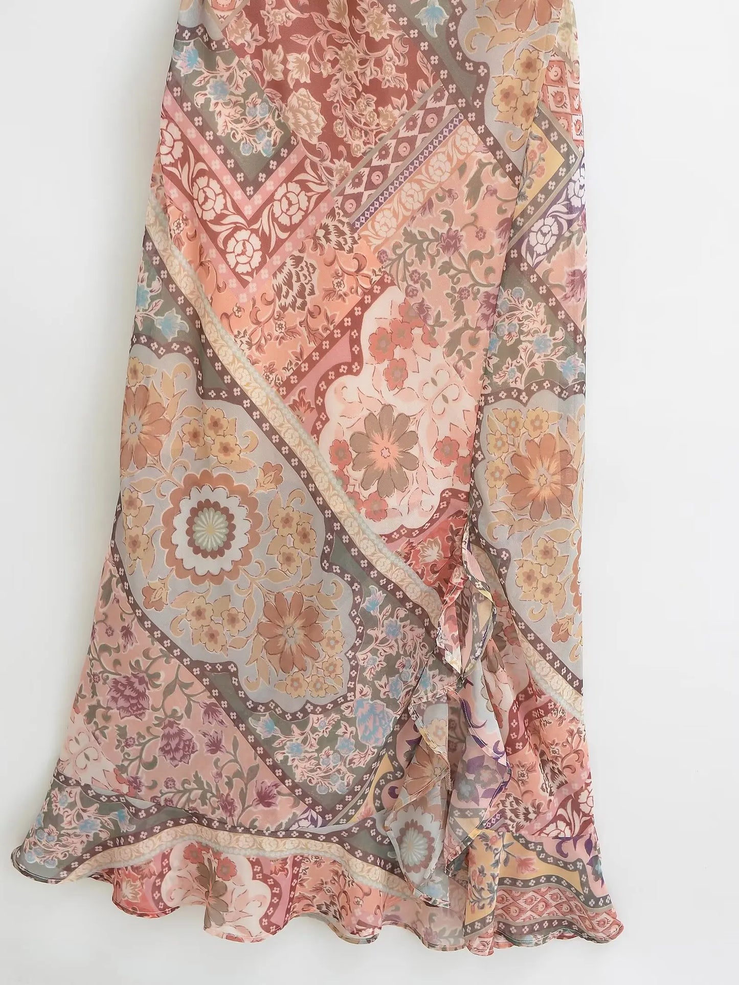 Ruffle Slip Backless Beach Dress