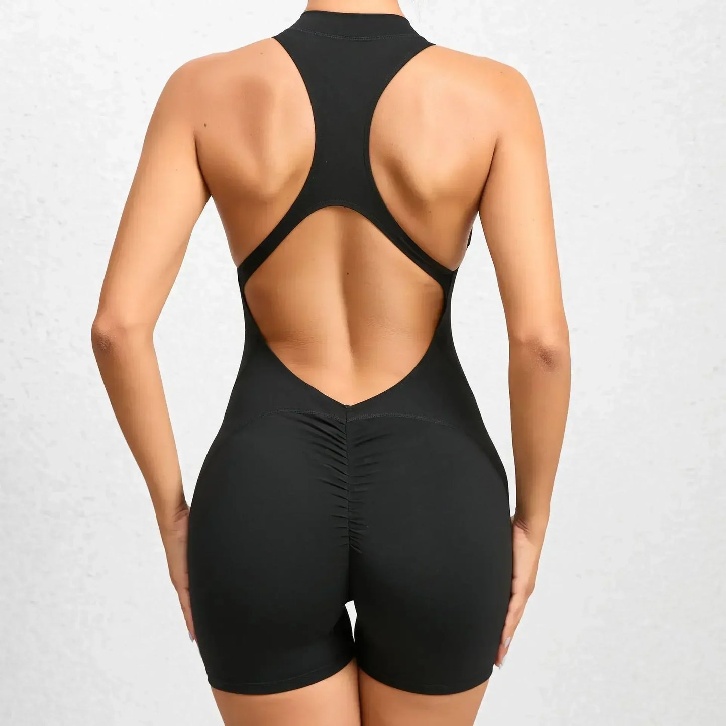 ne Piece Gym Outfit Sleeveless Zipper Romper