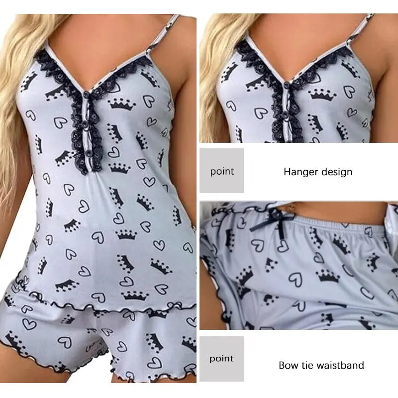 Sexy Summer Two Pieces Women Pajamas