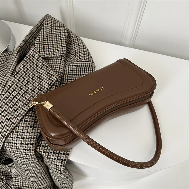 Solid Color Small Top-handle Underarm Bags