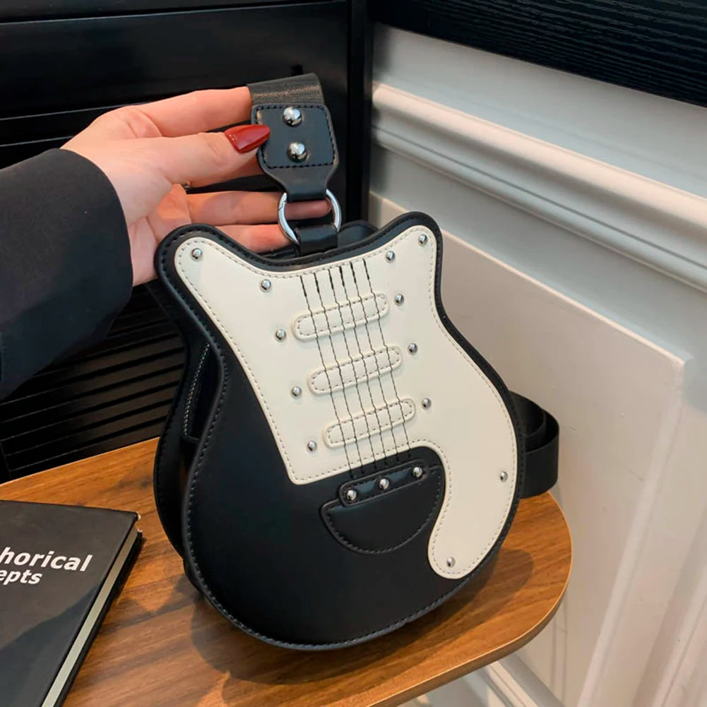 Luxury Designer Guitar Shaped Leather Crossbody Bag