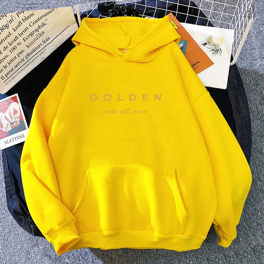 Letter Print Golden Pullovers Sweatshirts