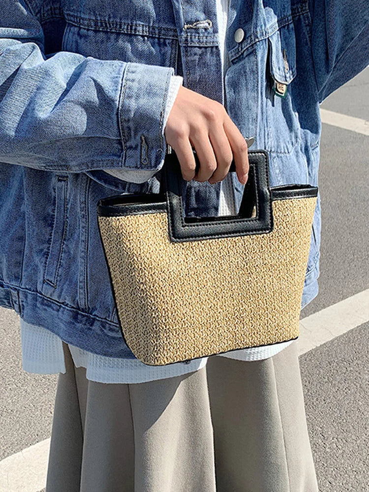 Simple Straw Large Capacity Versatile Weaving Bag