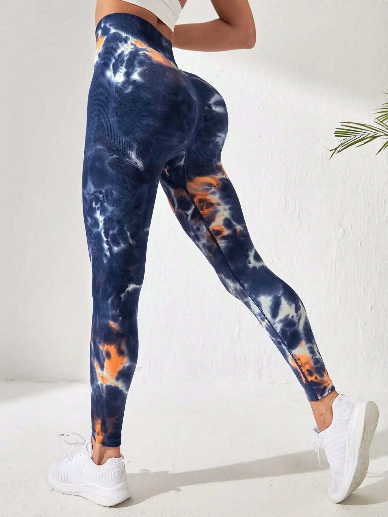 3D Print Tie Dye Sports Seamless  Leggings