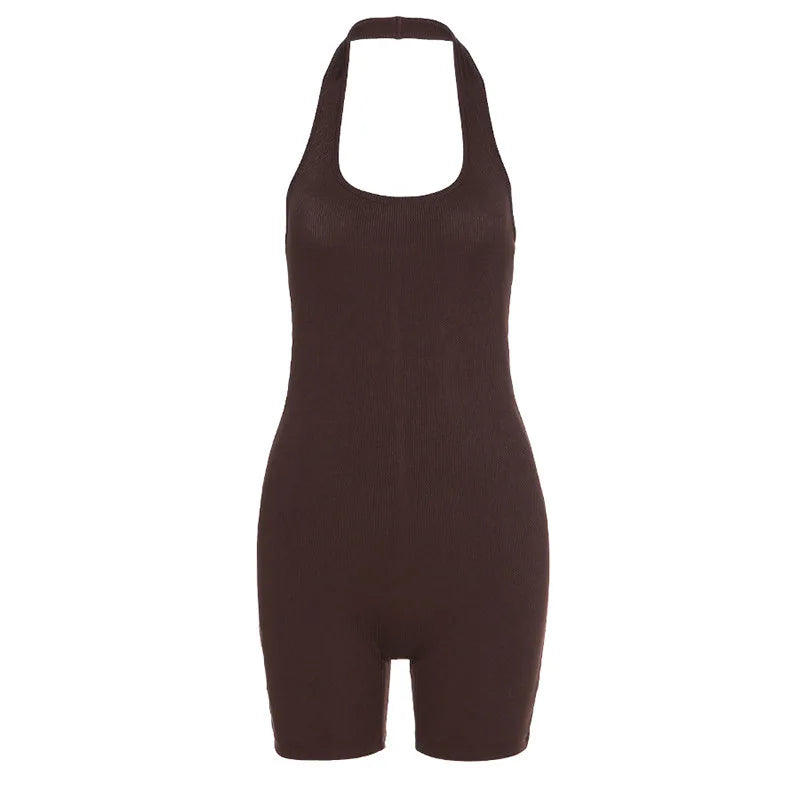 Backless Tank Top Bodycon Summer One Piece Ribbed Bodysuit