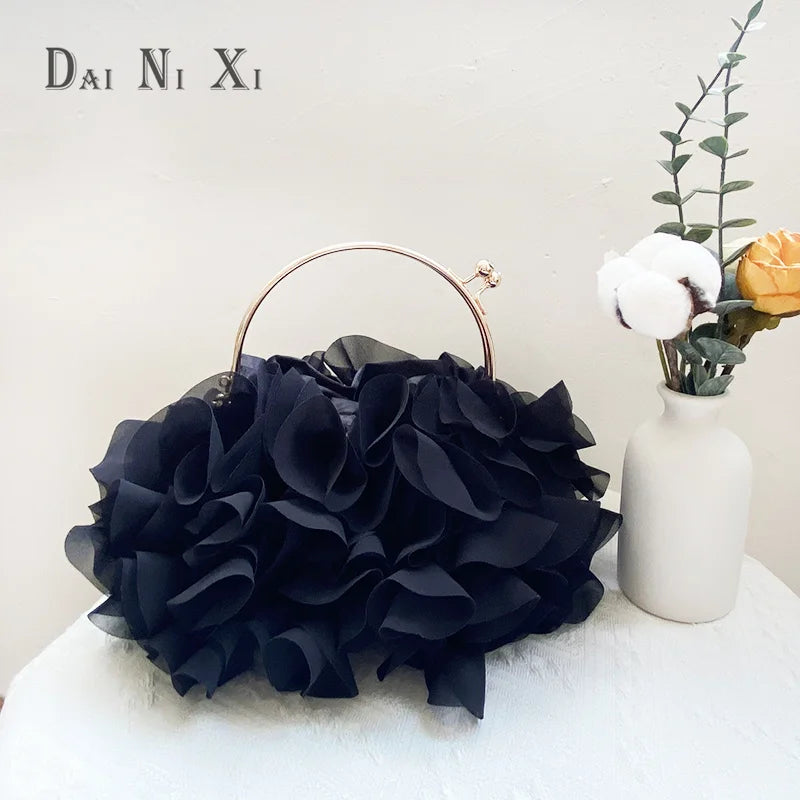 Luxury Silks Flower Clutch Bag