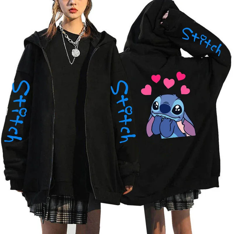 Zipper Disney Stitch Zip Up Hoodies