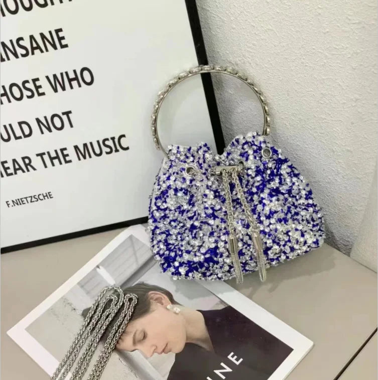 Luxury Designer Colorful Stones Evening Clutch Bag