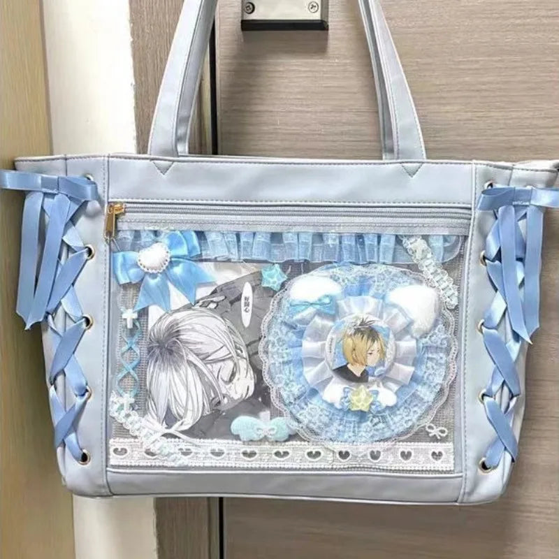 Japanese Style Blue Shoulder Bag