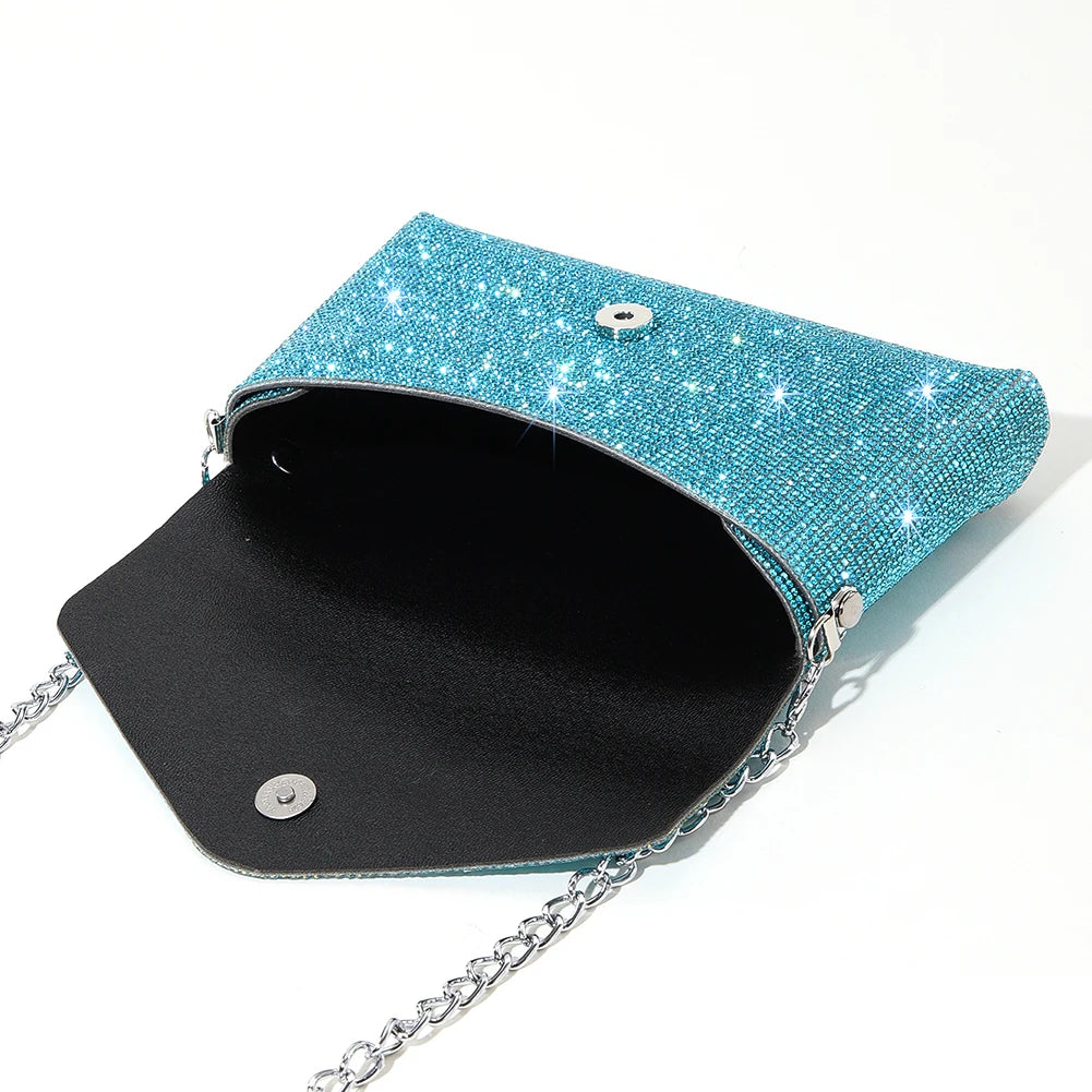 Rhinestone Women Shiny Evening Envelope Clutch Bag