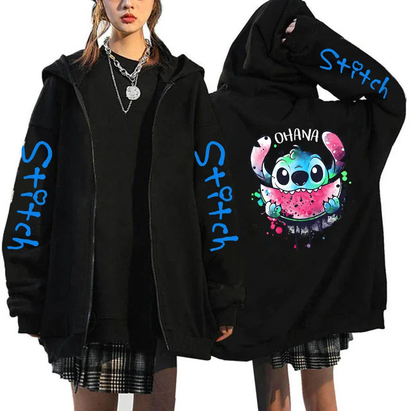 Zipper Disney Stitch Zip Up Hoodies