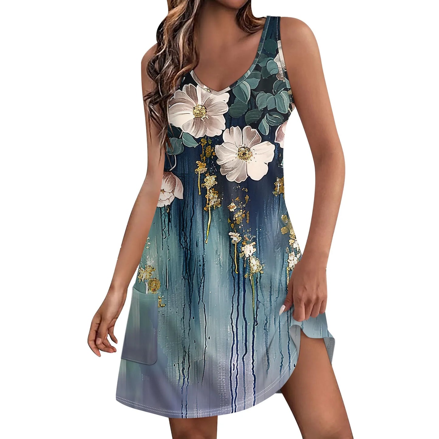 Bohemian Beach Dress With Pockets