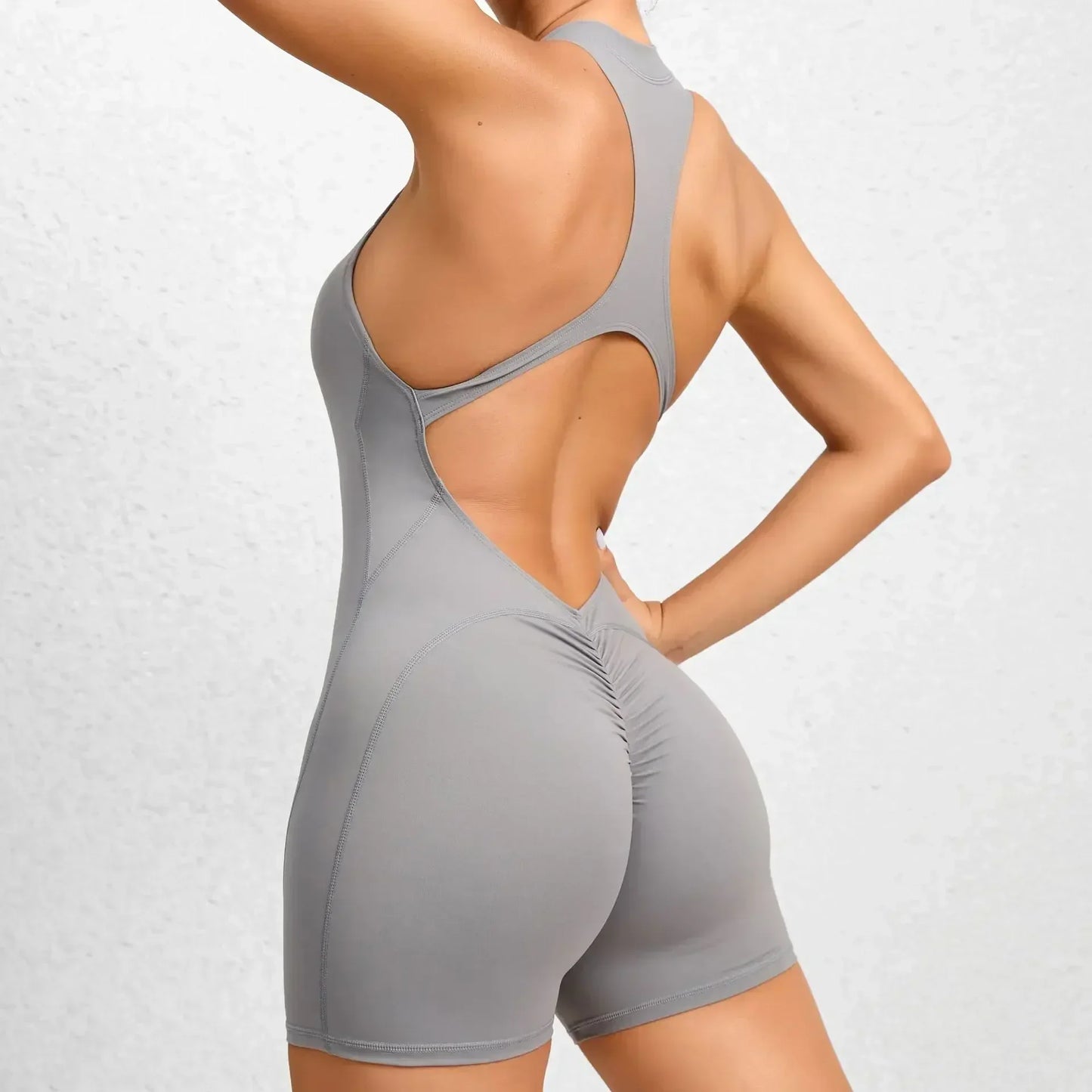 ne Piece Gym Outfit Sleeveless Zipper Romper