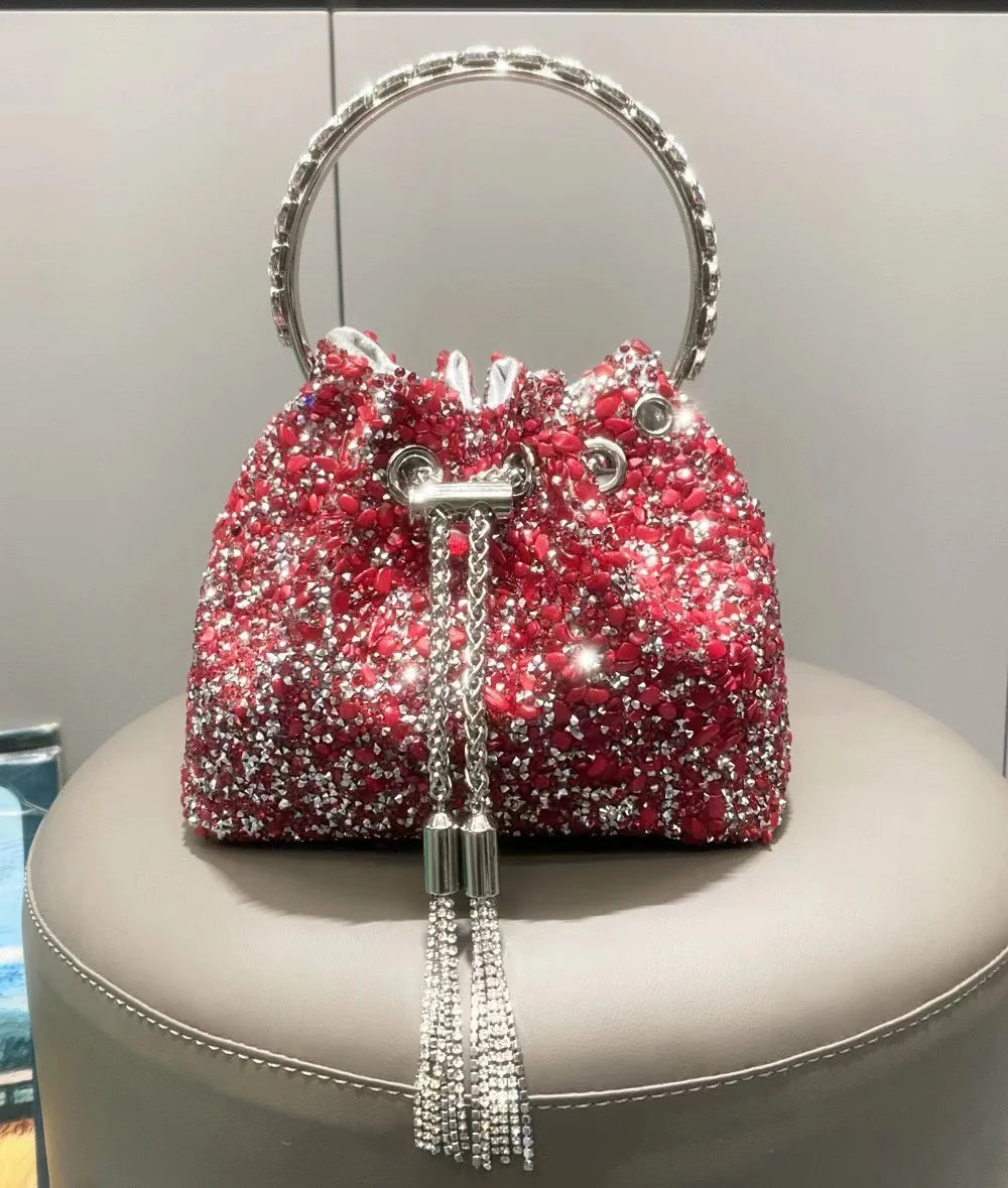 Luxury Designer Colorful Stones Evening Clutch Bag