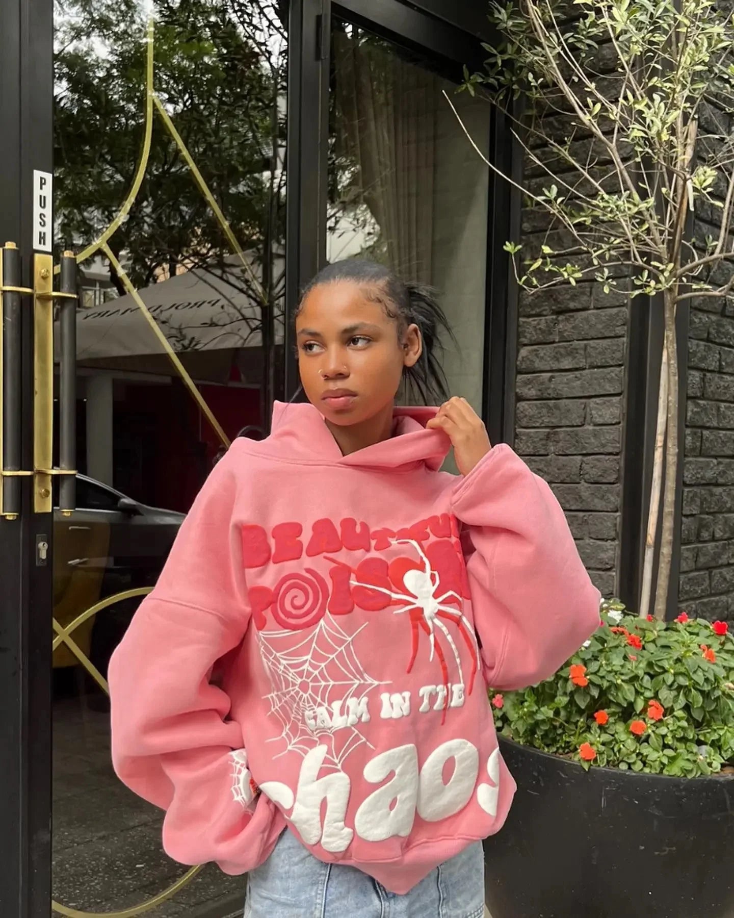 Letter Print Loose Sweatshirt Pullover