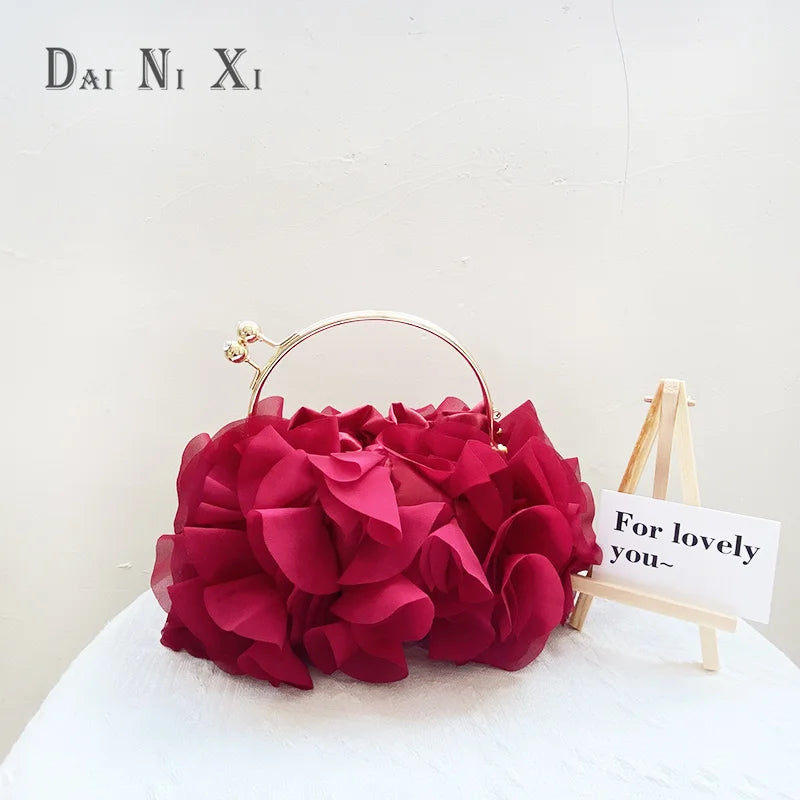 Luxury Silks Flower Clutch Bag
