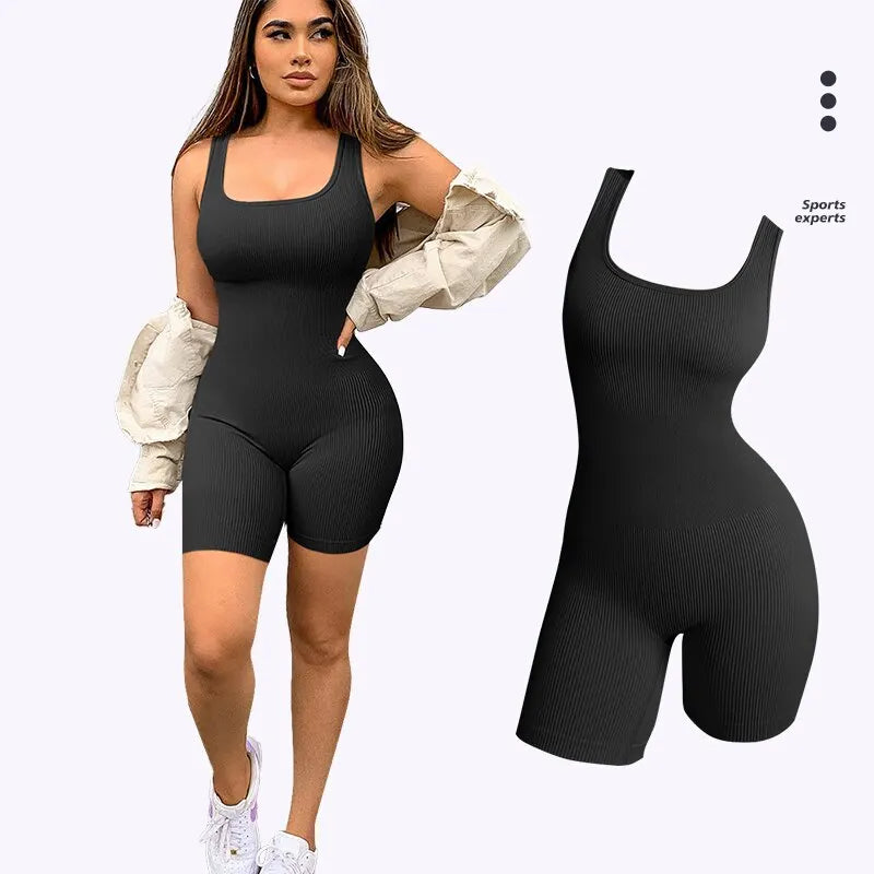 Seamless One-Piece Short Gym Suit
