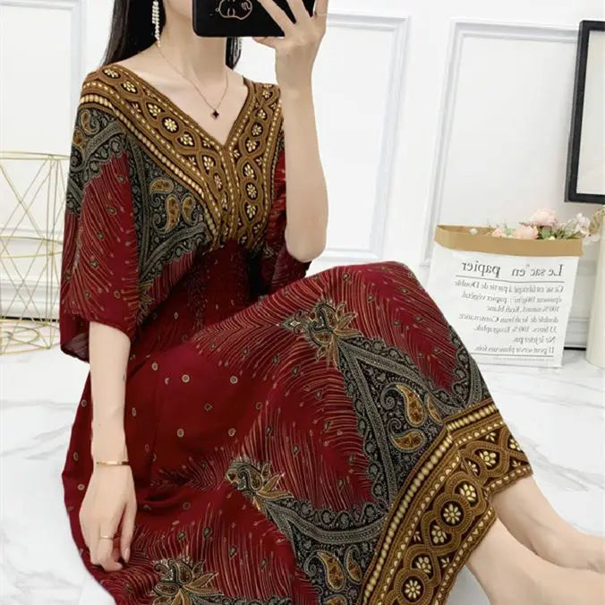 Bohemian Beach Midi Dress