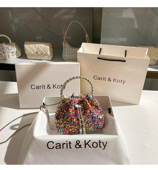 Luxury Designer Colorful Stones Evening Clutch Bag