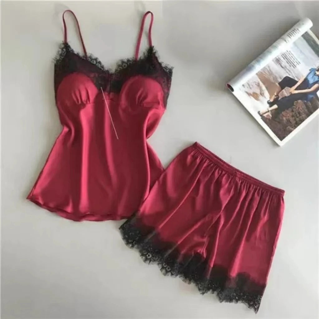 2 PCS Camisole And Shorts Sleep Wear