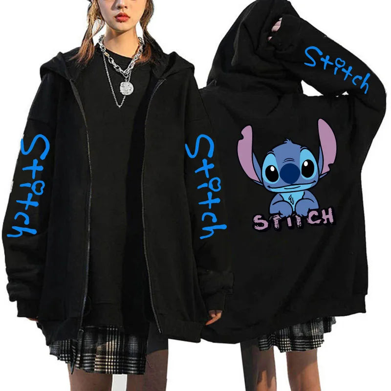 Zipper Disney Stitch Zip Up Hoodies