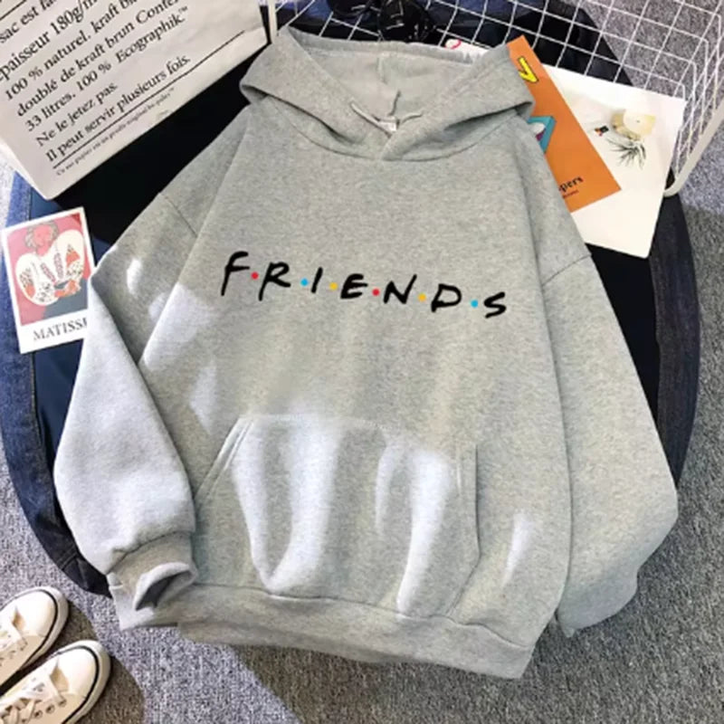 Friends Print Hoodie Long Sleeve Pullover