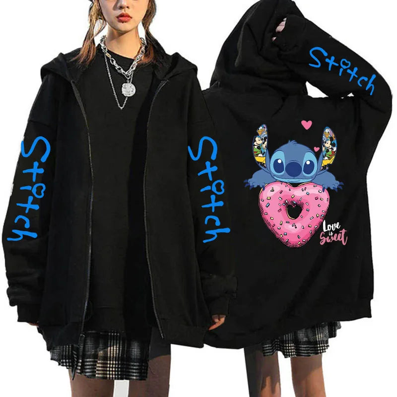 Zipper Disney Stitch Zip Up Hoodies