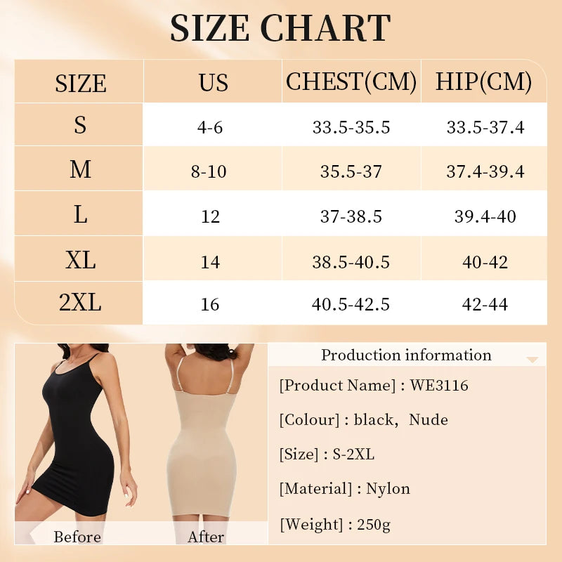 Sheath Flat Belly Waist Trainer Body Shaper Dress