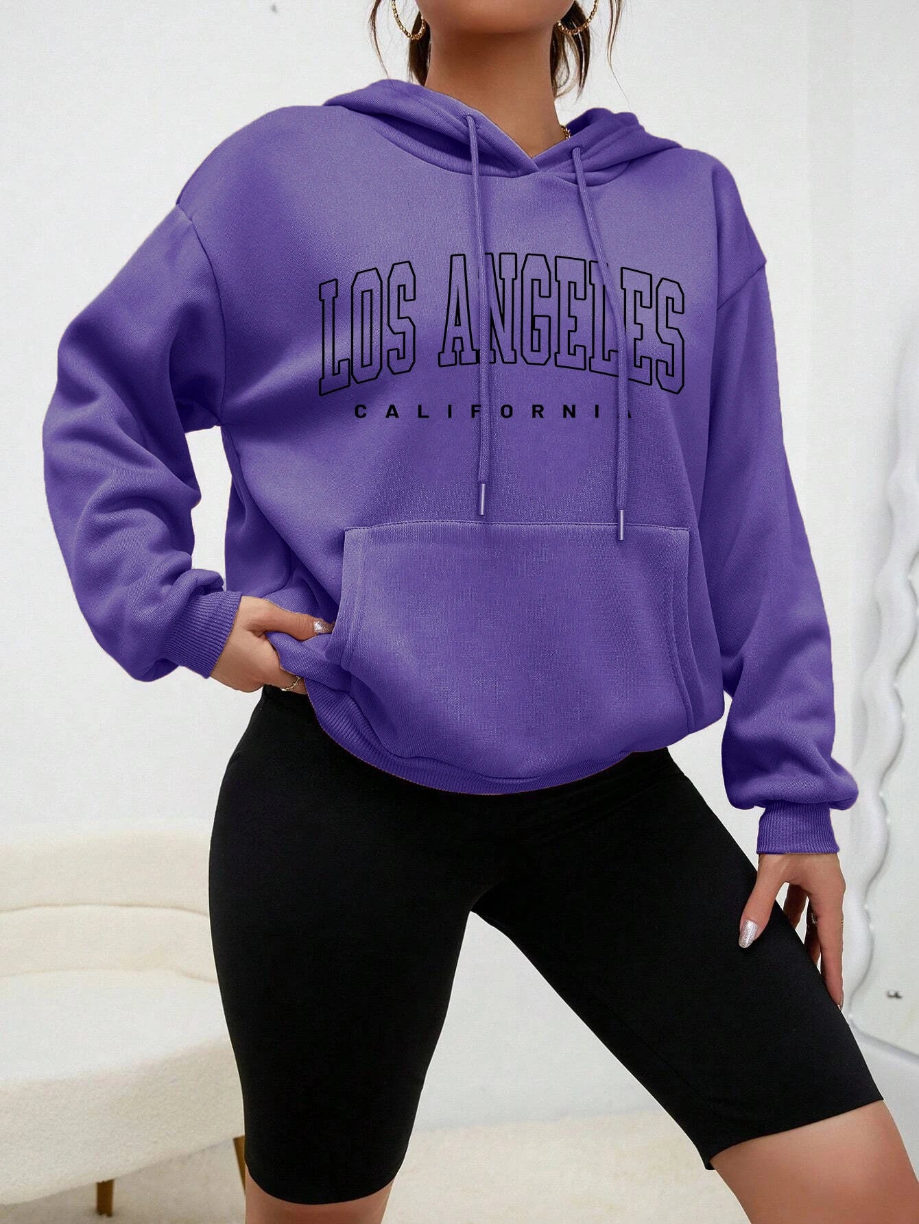 Los Angeles Art Letter Design Women Streetwear