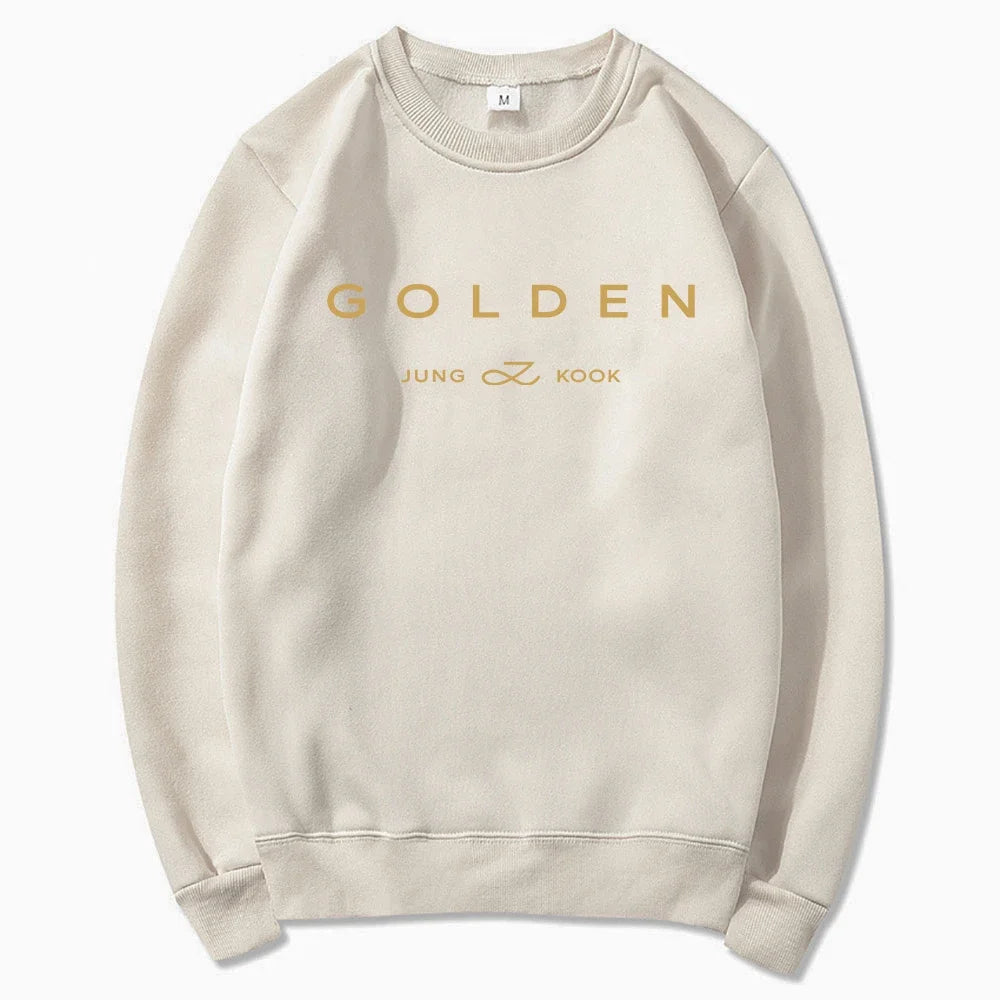 Letter Print Golden Pullovers Sweatshirts