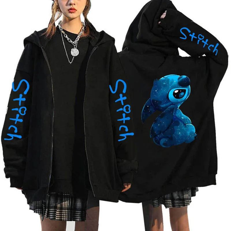 Zipper Disney Stitch Zip Up Hoodies