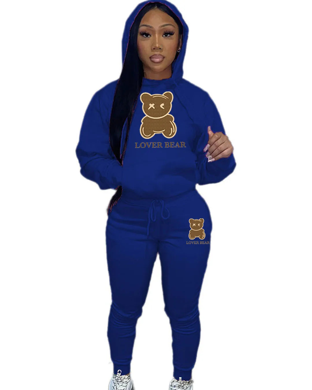 Lovely Bear Letter Print Kangaroo Pocket Tracksuit